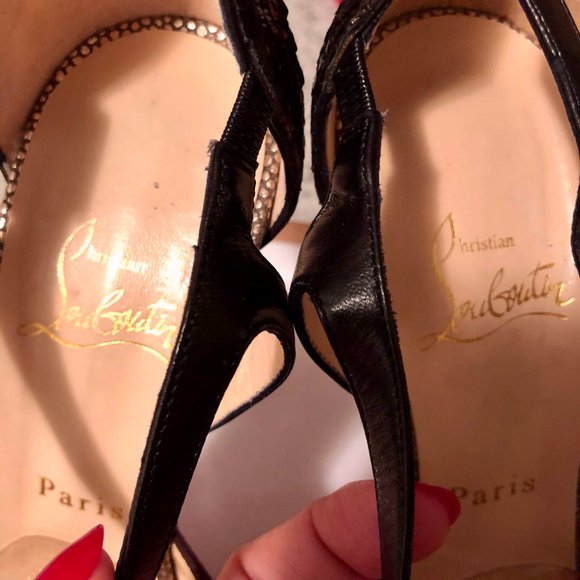 Christian Louboutin #299 snakeskin back purple suede heels - Picture 8 of 9